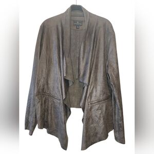 WORTHINGTON faux suede draped moto jacket, size XL